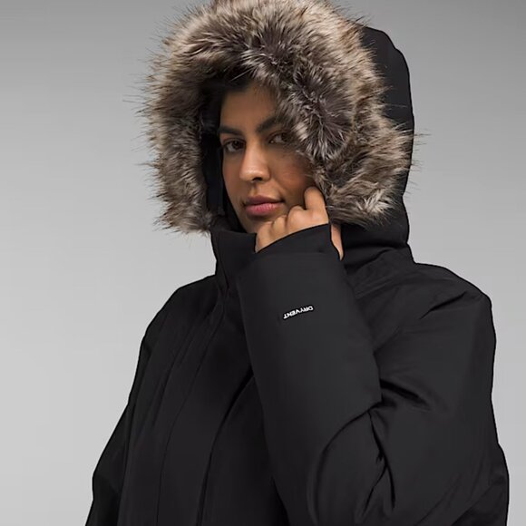 North Face Women's Plus Arctic Parka Insulated Fill Hooded Jacket 2x Black - Picture 6 of 16